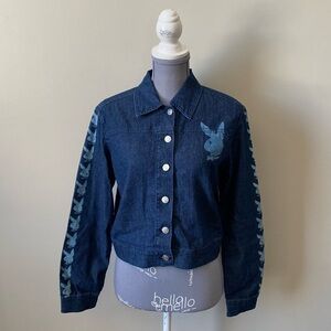 Playboy Vintage Y2K lightweight 2003 bunny logo denim jacket
